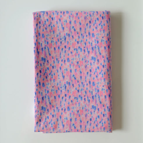 Rain Brush Strokes Blue Pink Cotton
